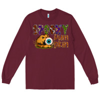 Burgundy spooky pumpkin Long Sleeve Tee - SublimationCraftShop
