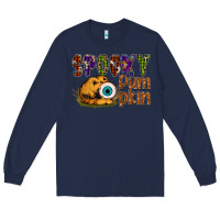 Navy spooky pumpkin Long Sleeve Tee - SublimationCraftShop