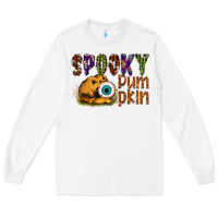 White spooky pumpkin Long Sleeve Tee - SublimationCraftShop
