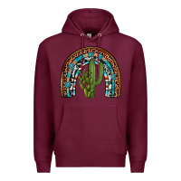 Burgundy revize cactus gemstone rainbow Premium Hoodie - Artiststas