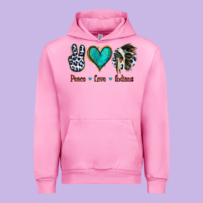 Peace Love Indians Urban Hoodie Designed By Jasminsmagicworld