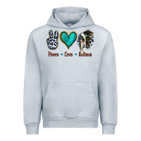 Heather Grey Peace Love Indians Urban Hoodie - Jasminsmagicworld