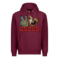 Burgundy Peace Love Rodeo Premium Hoodie - Jasminsmagicworld