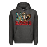 Charcoal Heather Peace Love Rodeo Premium Hoodie - Jasminsmagicworld