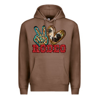 Chestnut Peace Love Rodeo Premium Hoodie - Jasminsmagicworld