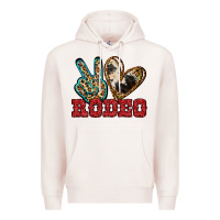 Pale Pink Peace Love Rodeo Premium Hoodie - Jasminsmagicworld