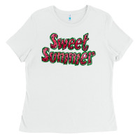 White sweet summer watermelon Ladies Tee - BundleAndBundleShop