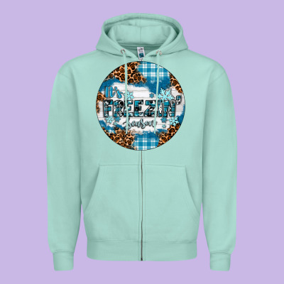It's Freezin' Season Zipper Hoodie Designed By Ranaportraitstore
