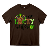 Chocolate Brown St. Patrick's Day One lucky Heifer Heavy Core Tee - OliviaCreatesArt