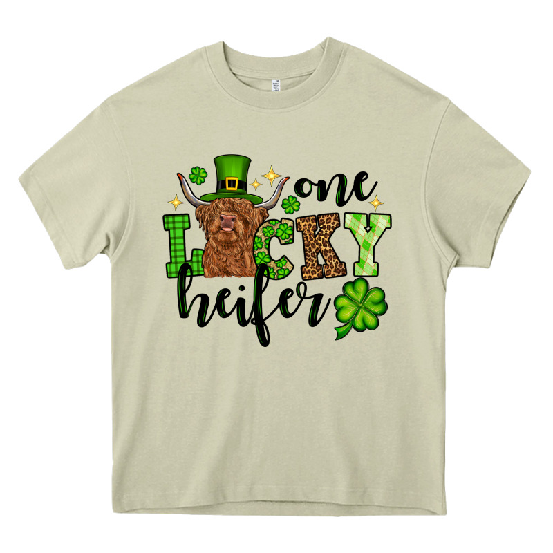 St. Patrick's Day One Lucky Heifer Heavy Core Tee by OliviaCreatesArt | Teevron