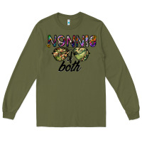 Army Green nonnie of both Long Sleeve Tee - CowhideDigitalArt