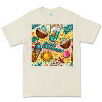 Bone sweet summer coffee cups with colorful leopard and sea stars seamless  Premium Tee - BundleAndBundleShop