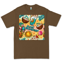Cacao sweet summer coffee cups with colorful leopard and sea stars seamless  Premium Tee - BundleAndBundleShop