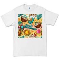 White sweet summer coffee cups with colorful leopard and sea stars seamless  Premium Tee - BundleAndBundleShop