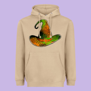 Leopard Witch Hat Heavyweight Hoodie Designed By Jasminsmagicworld