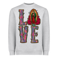 Heather Grey love lady of guadalupe Heavyweight Sweatshirt - Jasminsmagicworld
