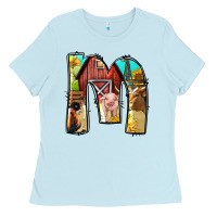 Baby Blue farm life alphabet lowercase letters m Ladies Tee - BundleAndBundleShop