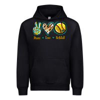 Black Peace Love Softball Urban Hoodie - Jasminsmagicworld