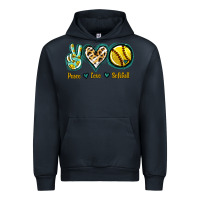 Navy Peace Love Softball Urban Hoodie - Jasminsmagicworld