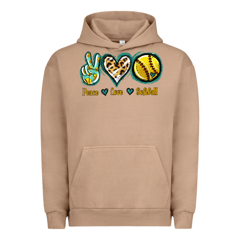 Peace Love Softball Urban Hoodie by Jasminsmagicworld | Teevron
