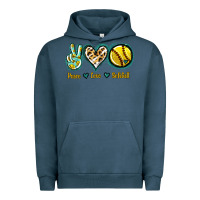 Pigment Midnight Navy Peace Love Softball Urban Hoodie - Jasminsmagicworld
