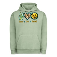 Pigment Oil Green Peace Love Softball Urban Hoodie - Jasminsmagicworld