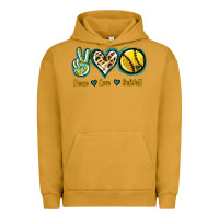 Pigment Peanut Butter Peace Love Softball Urban Hoodie - Jasminsmagicworld