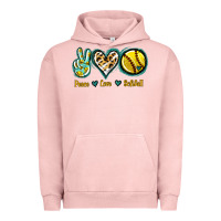 Pigment Salmon Peace Love Softball Urban Hoodie - Jasminsmagicworld