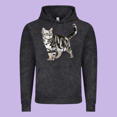 American Shorthair Cat Vintage Hoodie Designed By Lillyallendesigns