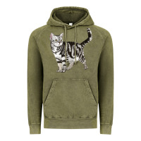 Vintage Olive American Shorthair Cat Vintage Hoodie - LillyAllenDesigns