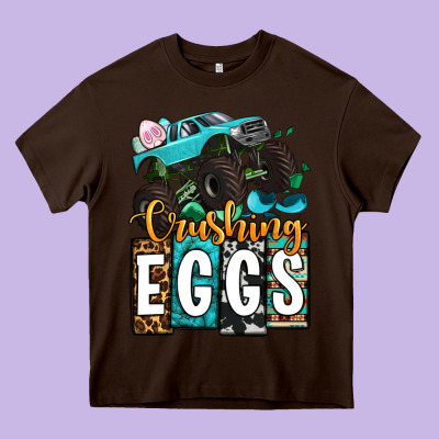 Easter Day Monster Truck Crushing Eggs Heavy Core Tee Designed By Oliviacreatesart