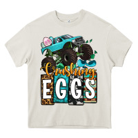 Cream Easter Day Monster truck crushing eggs Heavy Core Tee - OliviaCreatesArt