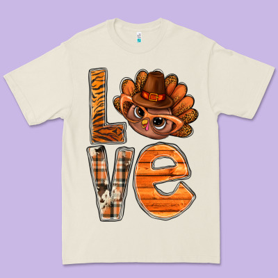 Thanksgiving With Turkey Love Bbs Premium Tee Designed By Bundleandbundleshop
