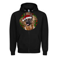Black German Shepherd Christmas Zipper Hoodie - RanaPortraitStore