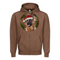 Chestnut German Shepherd Christmas Zipper Hoodie - RanaPortraitStore