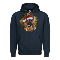 Navy German Shepherd Christmas Zipper Hoodie - RanaPortraitStore