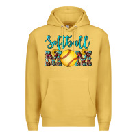 Antique Gold western leopard  sunflowers glitter mom softball Premium Hoodie - Artiststas