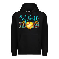 Black western leopard  sunflowers glitter mom softball Premium Hoodie - Artiststas