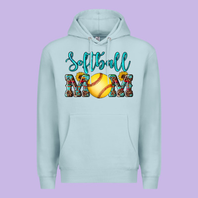 Western Leopard  Sunflowers Glitter Mom Softball Premium Hoodie Designed By Artiststas