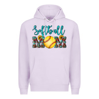 Lilac western leopard  sunflowers glitter mom softball Premium Hoodie - Artiststas