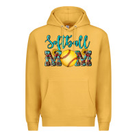 Mustard western leopard  sunflowers glitter mom softball Premium Hoodie - Artiststas