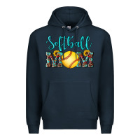 Navy western leopard  sunflowers glitter mom softball Premium Hoodie - Artiststas