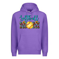 Purple western leopard  sunflowers glitter mom softball Premium Hoodie - Artiststas