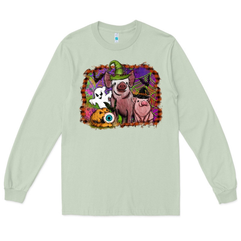 Halloween Pigs Long Sleeve Tee by SublimationCraftShop | Teevron