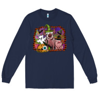 Navy halloween pigs Long Sleeve Tee - SublimationCraftShop