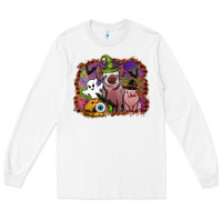 White halloween pigs Long Sleeve Tee - SublimationCraftShop