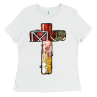 White farm life alphabet lowercase letters t Ladies Tee - BundleAndBundleShop