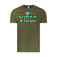 Vintage Olive Tired Mom Vibes Vintage Tee - CowhideDigitalArt