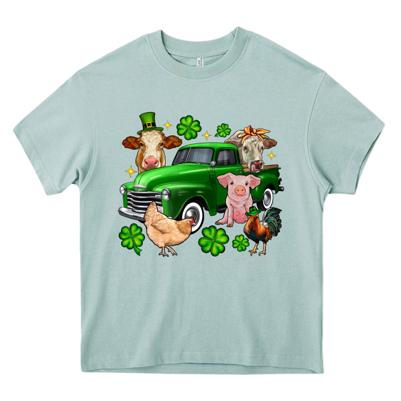 St. Patrick's Farm Animal Truck Heavy Core Tee by OliviaCreatesArt | Teevron