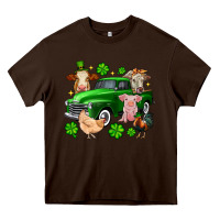 Chocolate Brown St. Patrick's farm animal truck Heavy Core Tee - OliviaCreatesArt